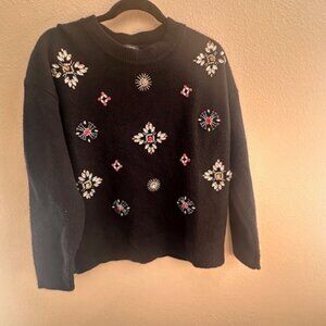 Kate Spade Rhinestone Embellished Sweater Size M
